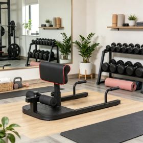 Black 3-in-1 Padded Push Up Sit Up Squat Machine: All-in-One Home Gym Fitness Equipment for Core & Lower Body Workout