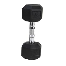 20LB (1piece)HDRS Rubber Coated Solid Cast Iron Dumbbell with Contoured Chrome Handle, Hexagon Head[Support for self-pickup face sheet, daily face she