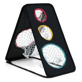 Double-Sided Golf Chipping Net - 5 Target Zones, 420D Oxford Fabric, Black