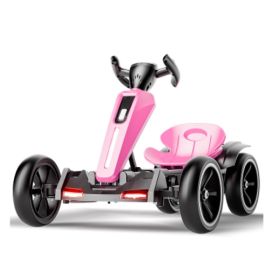 12V Electric Kids Pedal Go Kart, Folder Go Kart, Outdoor Ride On Toy With Adjustable Seat, 4 Non-Slip EVA Wheels For Boys And Girls For Age 3-6 Years (Option: HAMIF1001 MAGENTA)